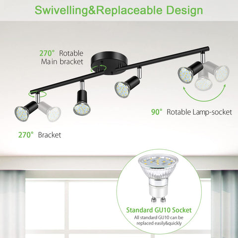 Unicozin led track lights rotatable heads enable precise spotlighting on artwork