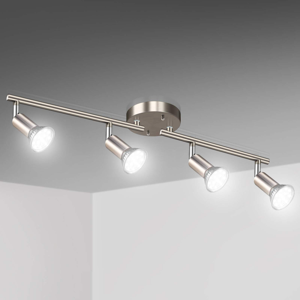 Unicozin LED track lighting kit with four heads for focused room illumination.