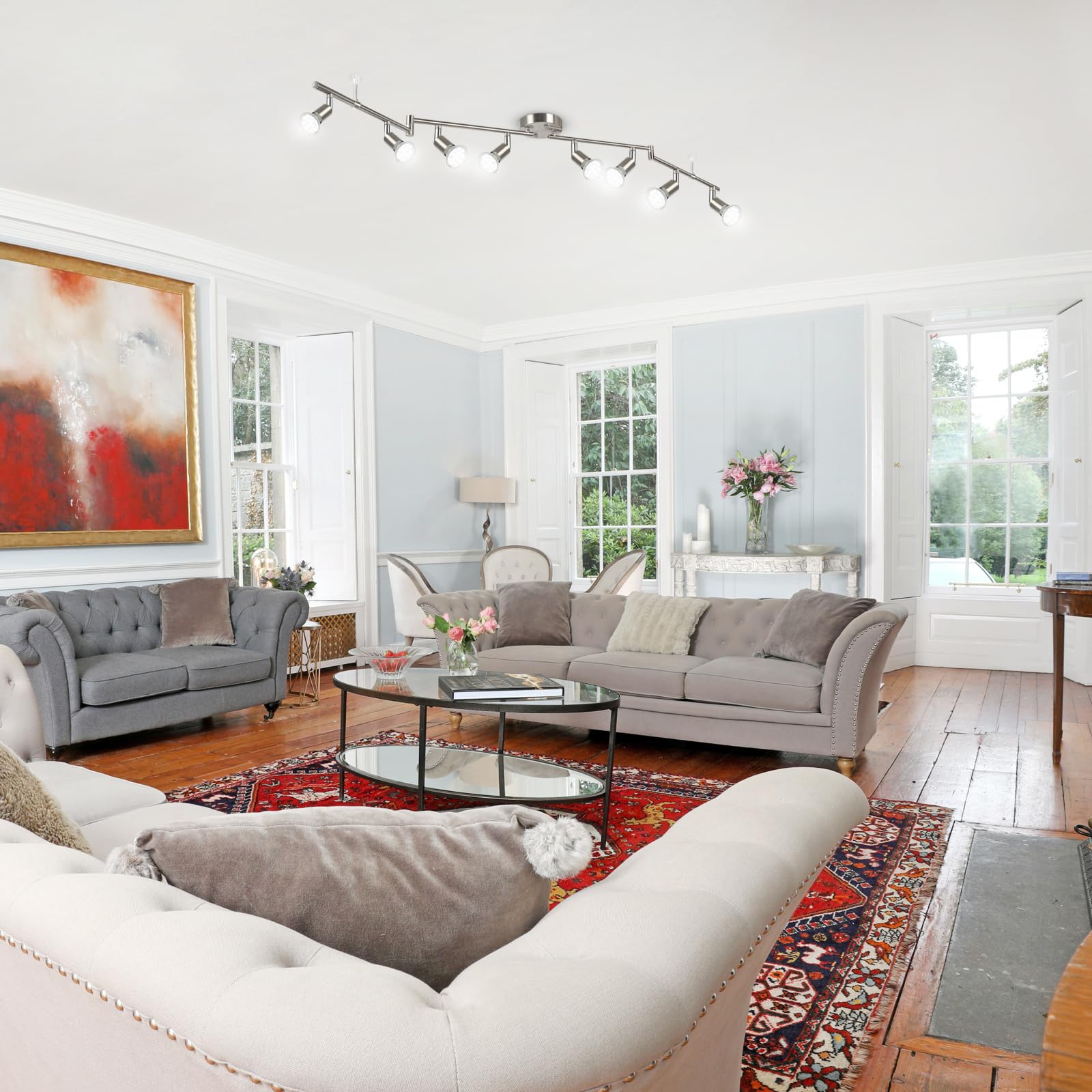Nickel finish adds a refined contemporary touch