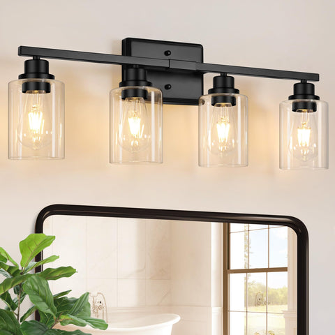 Unicozin modern vanity light over mirror with four lights for clear grooming illumination.