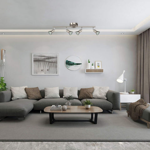 Unicozin track system ideal for art, countertops, and seating zones.