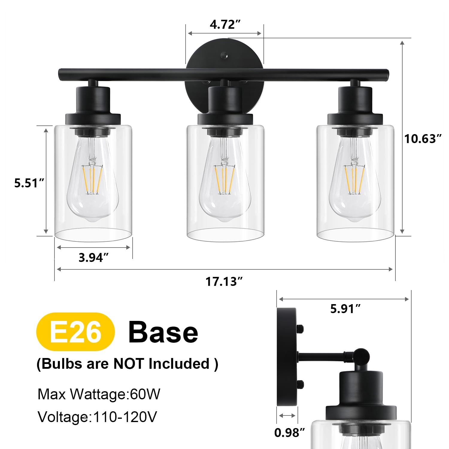 Unicozin vanity light with included hardware for quick installation
