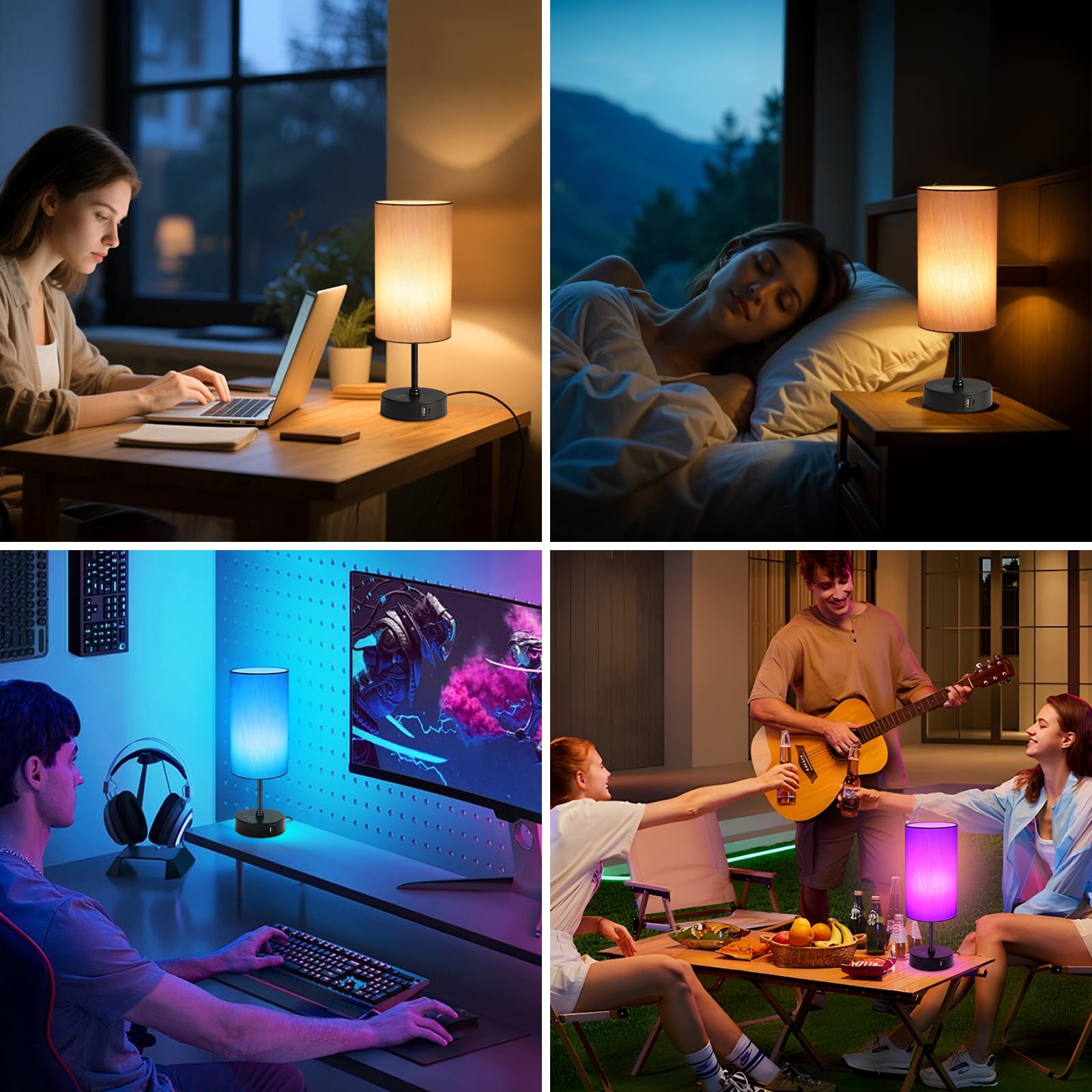 Unicozin table lamp stands 14.5 inches tall for versatile placement.