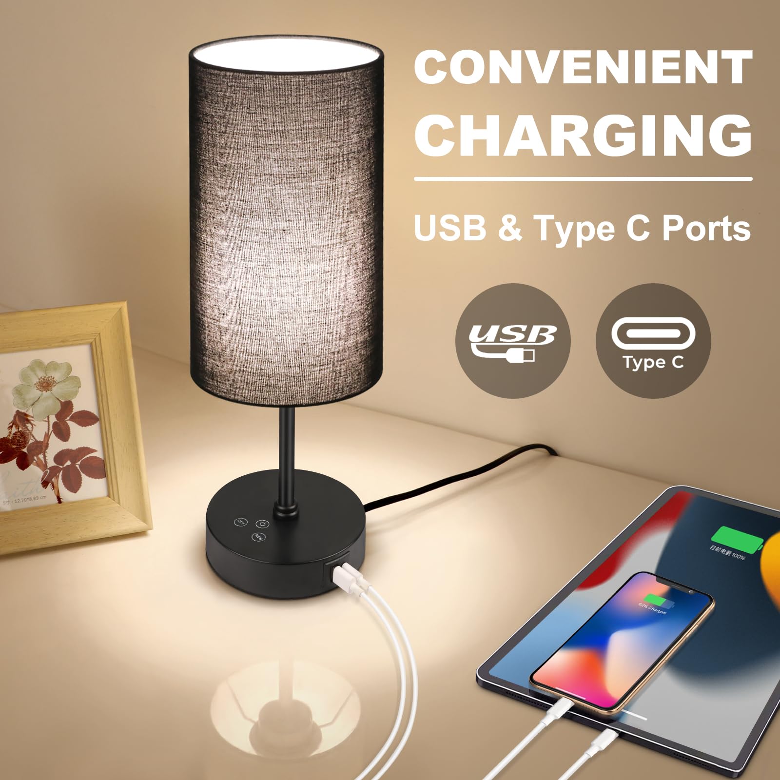 Unicozin lamp features dual USB ports for convenient device charging