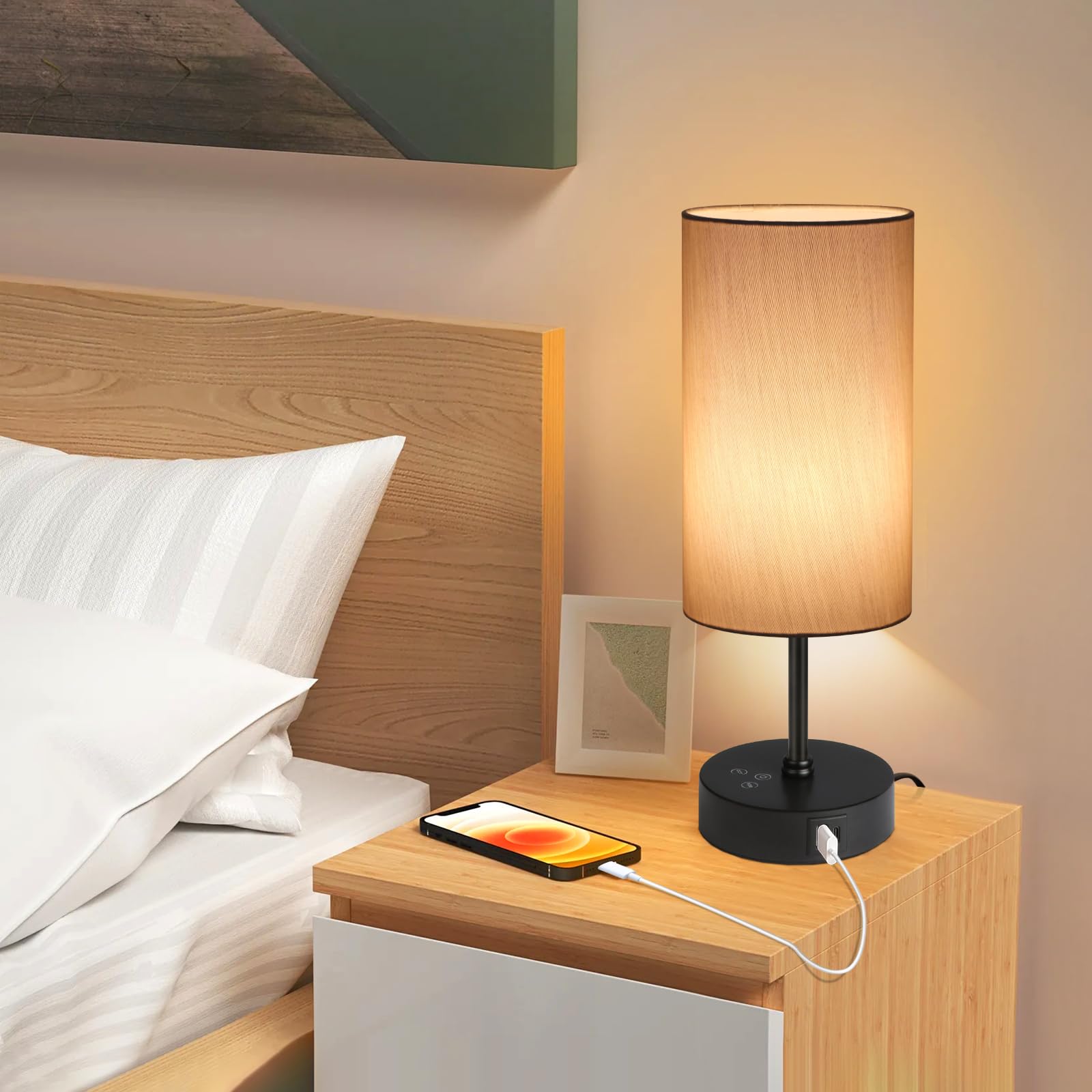 Unicozin table lamp uses a built-in 9W LED delivering 800 lumens.