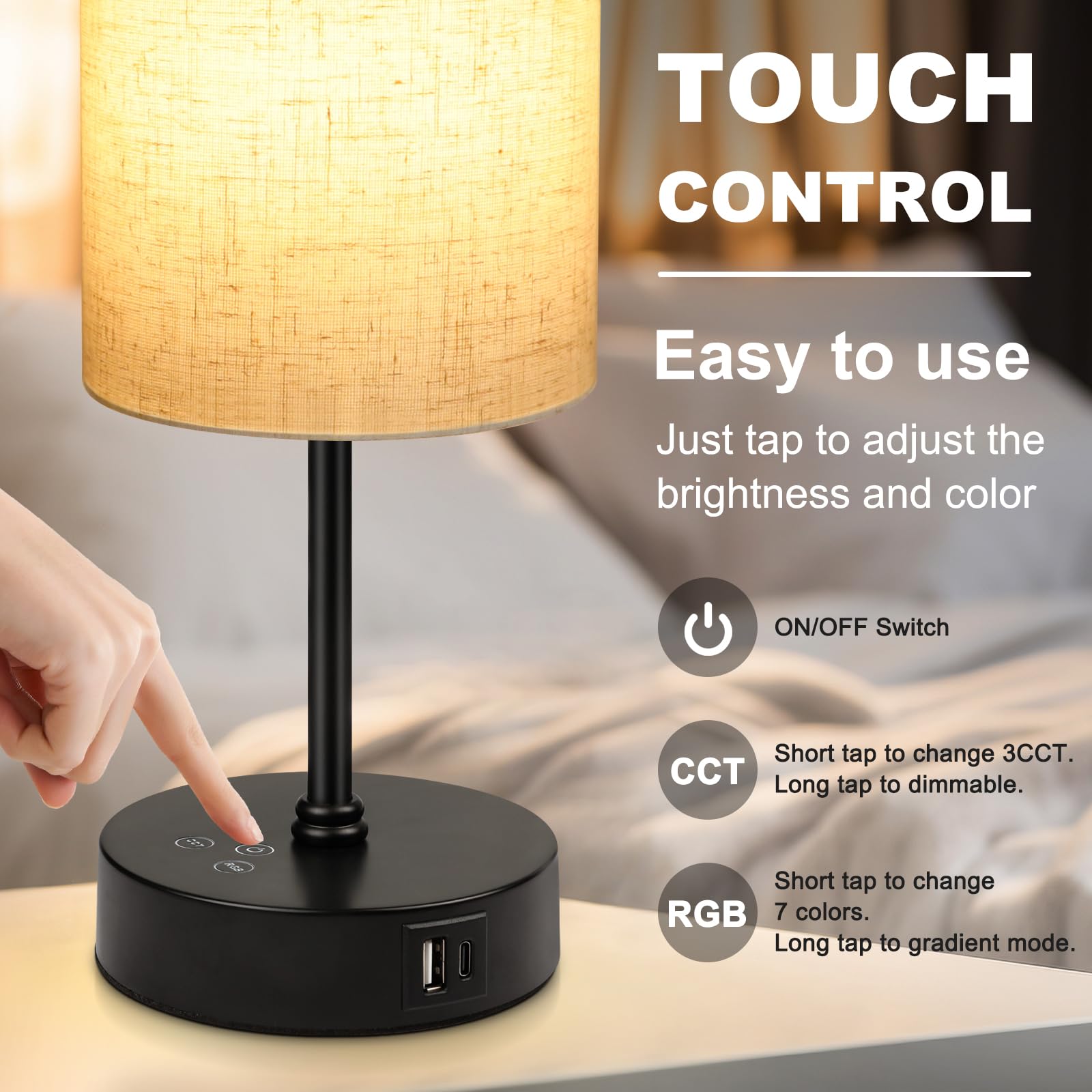 Unicozin table lamp set 2 bedside-desk setup suits bedrooms or offices.