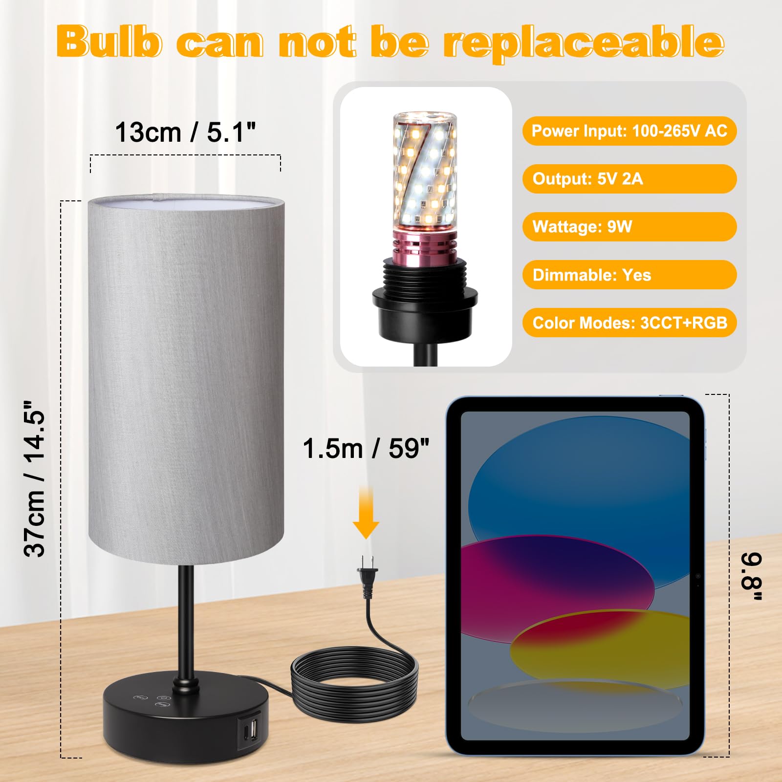 Unicozin table lamp featuring touch control for quick mood changes.