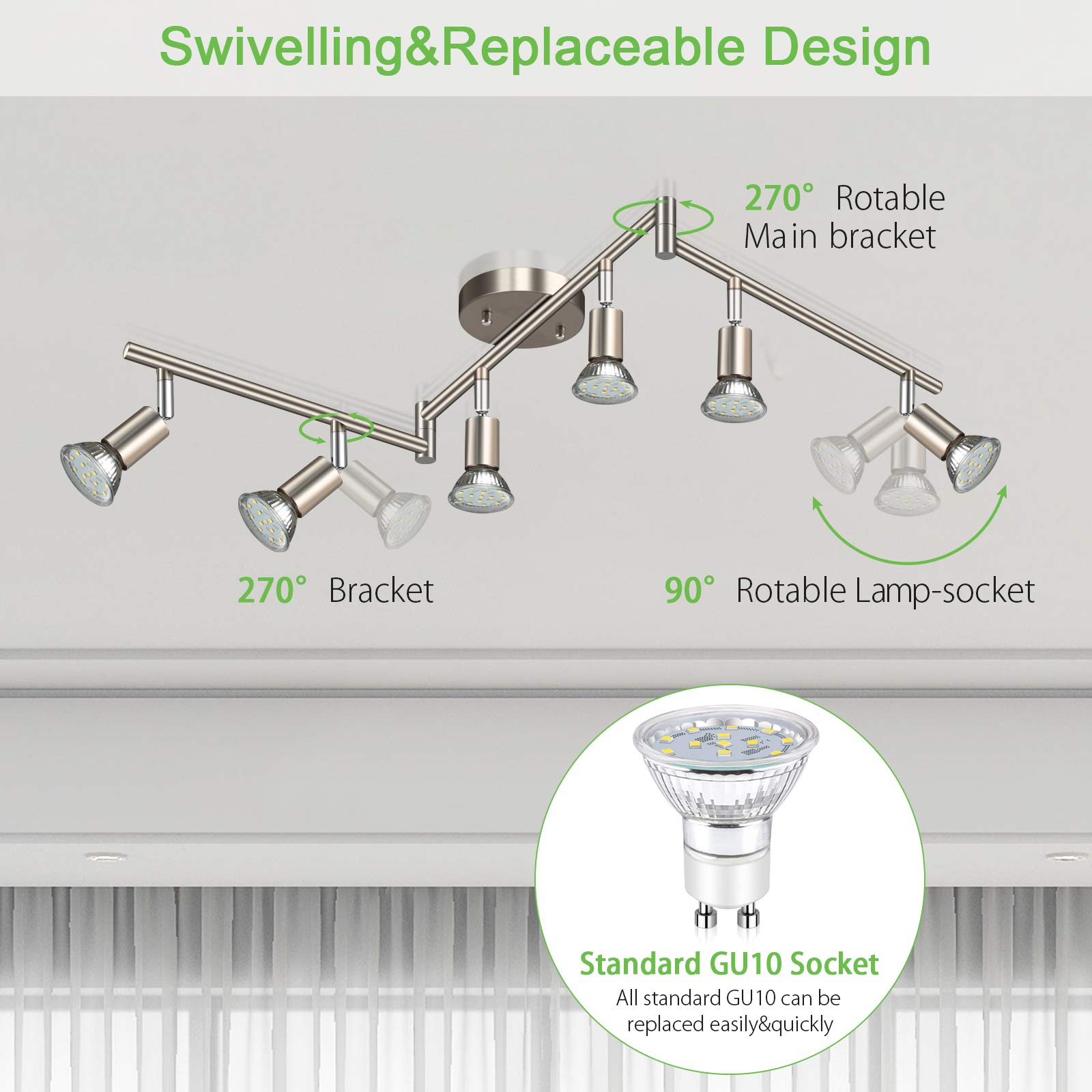 Unicozin track heads rotating for precise lighting control