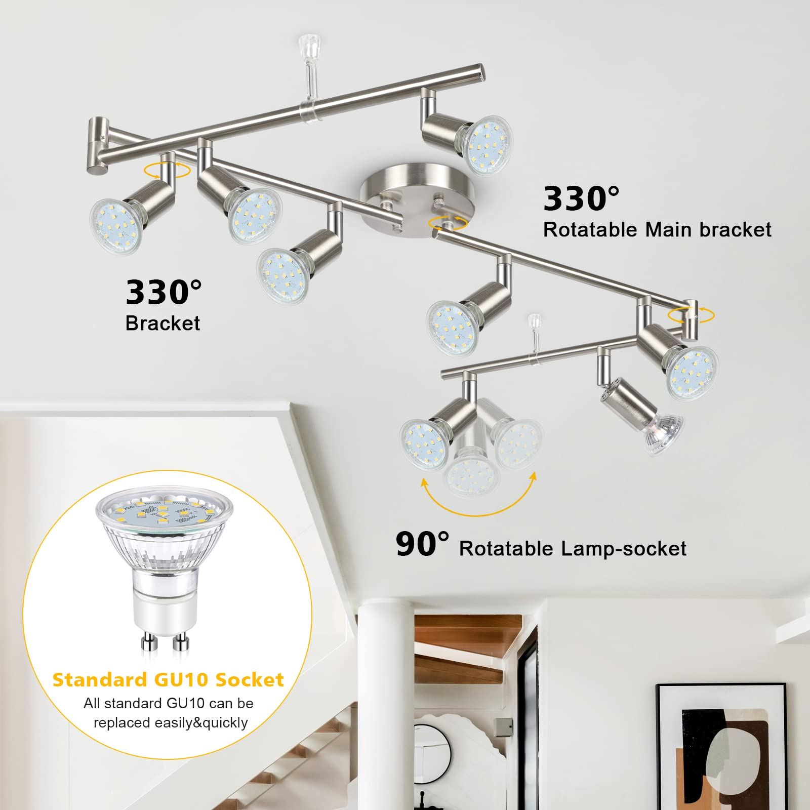 Unicozin track heads rotatable to direct light precisely