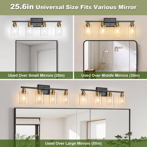 Unicozin two fixtures above large mirror brighten wide vanity space