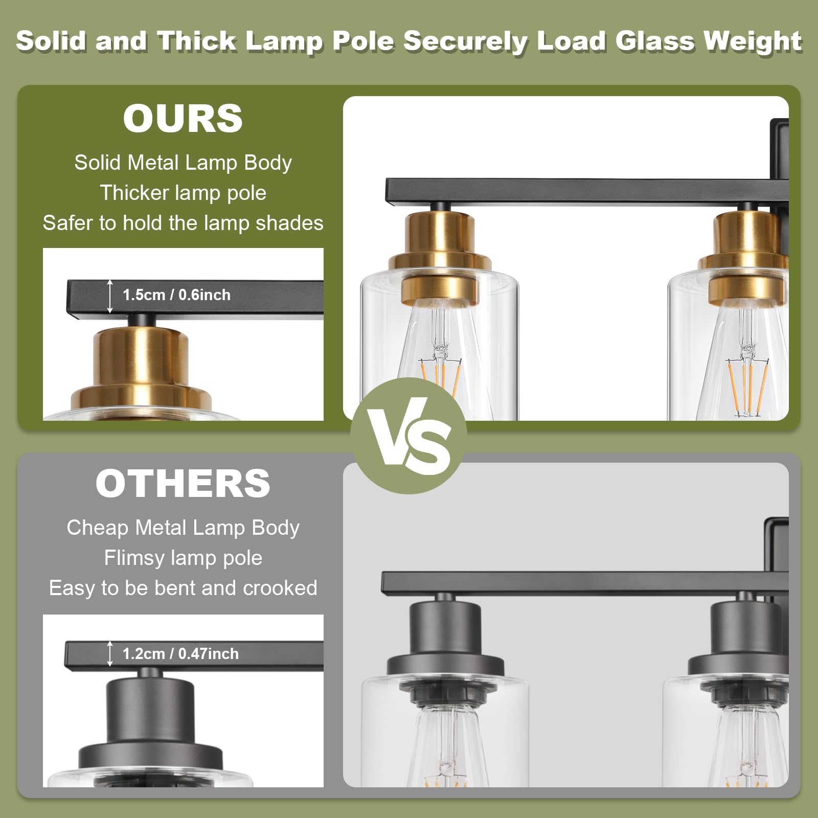 Unicozin vanity light with up-down reversible mount for flexible installation