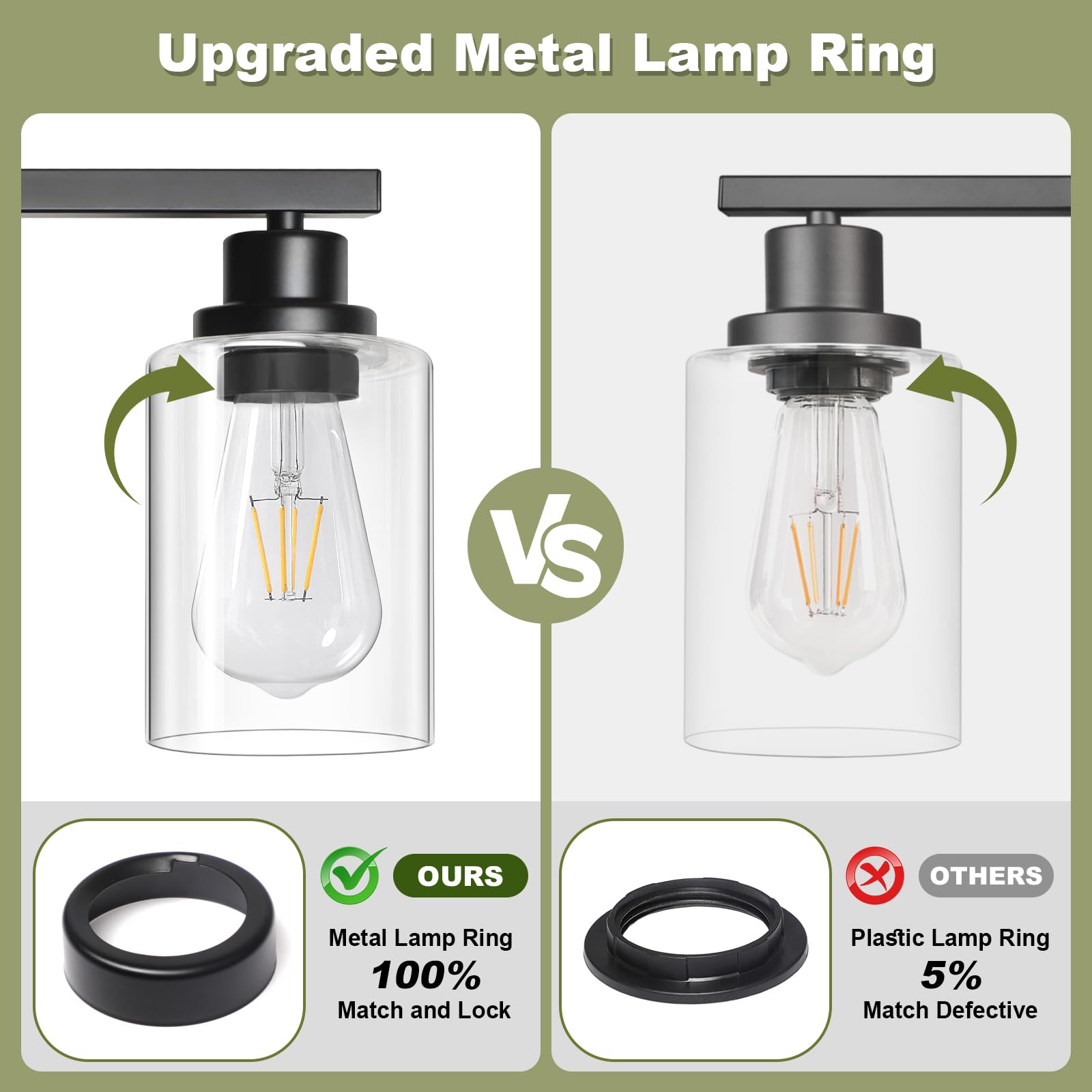 Unicozin up-down reversible vanity light offers flexible mounting for mirrors.