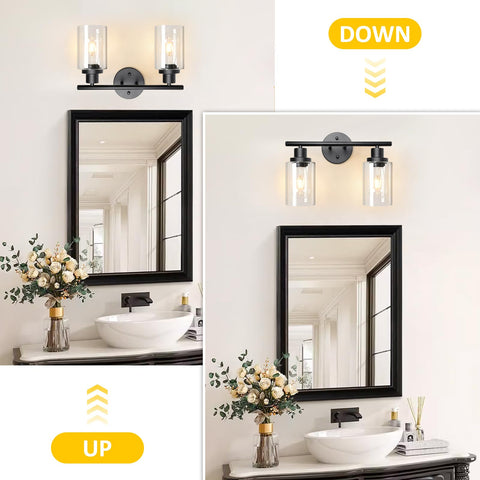 Unicozin vanity light with clear glass shade enhances bathroom mirror lighting