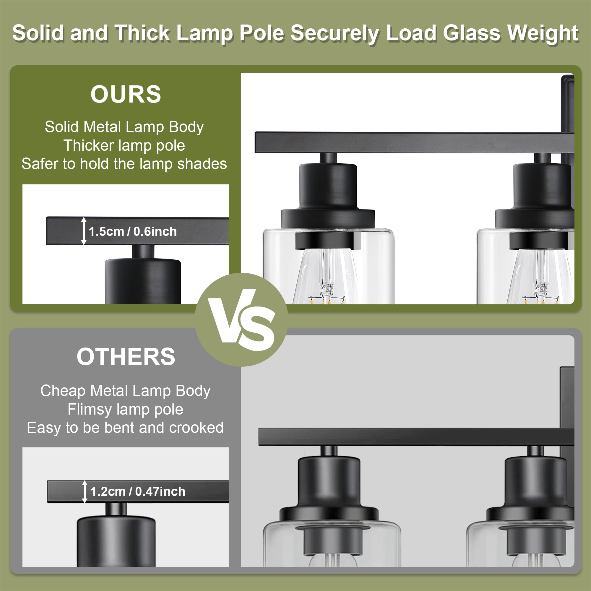 Unicozin vanity light length 26.77 inches suits most small to medium mirrors.