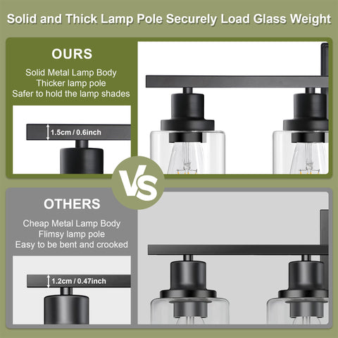 Unicozin vanity light length 26.77 inches suits most small to medium mirrors.