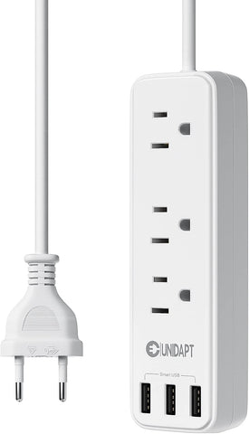 Unidapt EU travel plug in compact design, ideal for easy packing and quick setup.