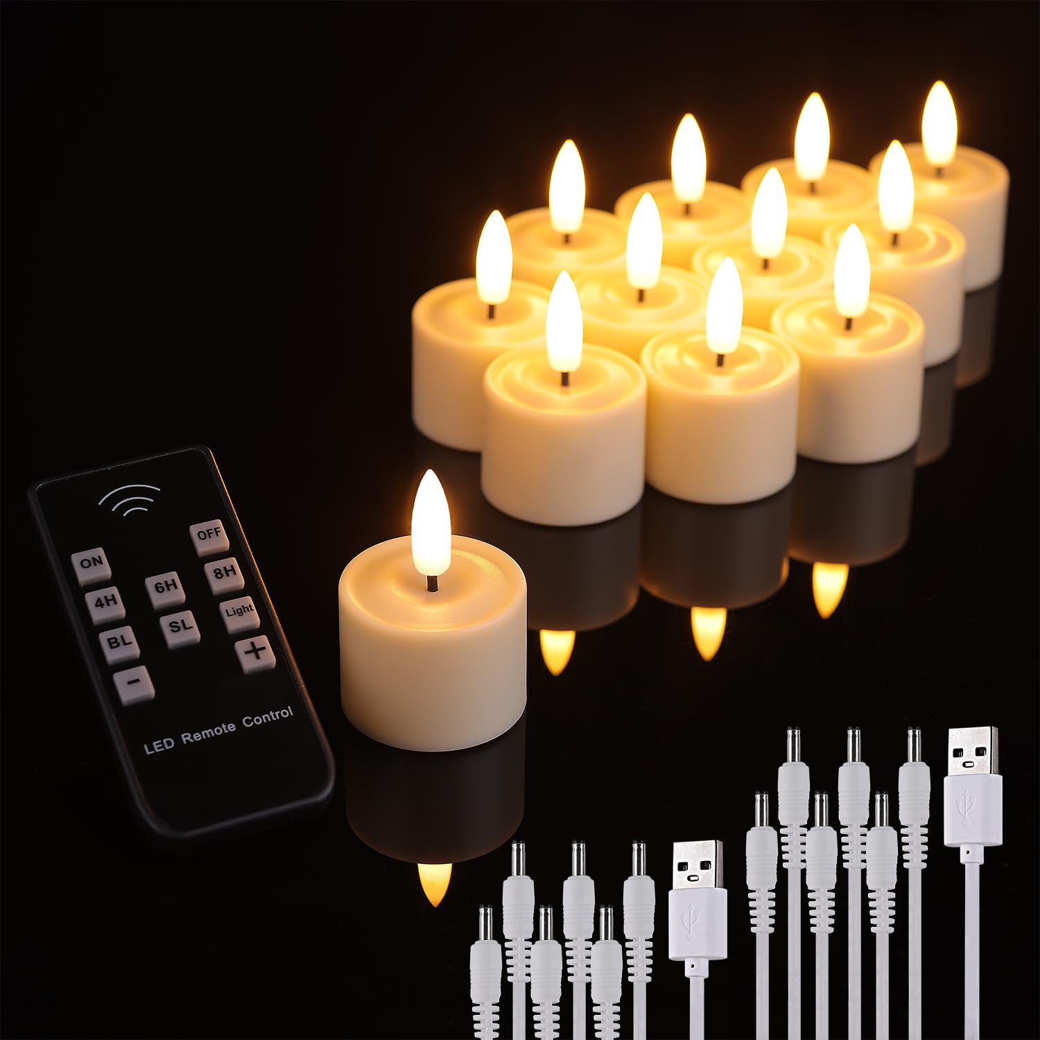 UniEasy rechargeable tea light with remote control for effortless ambiance