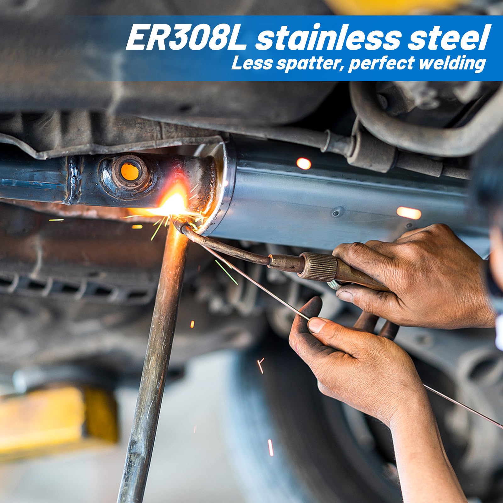 UNIFAMILY ER308L rod demonstrates low splatter for easier weld cleanup