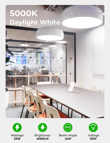 UNILAMP 300W LED bulb daylight color 5000K enhances detail and color accuracy.