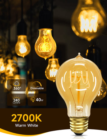 UNILAMP Edison bulbs amber glass teardrop shape decorative lighting