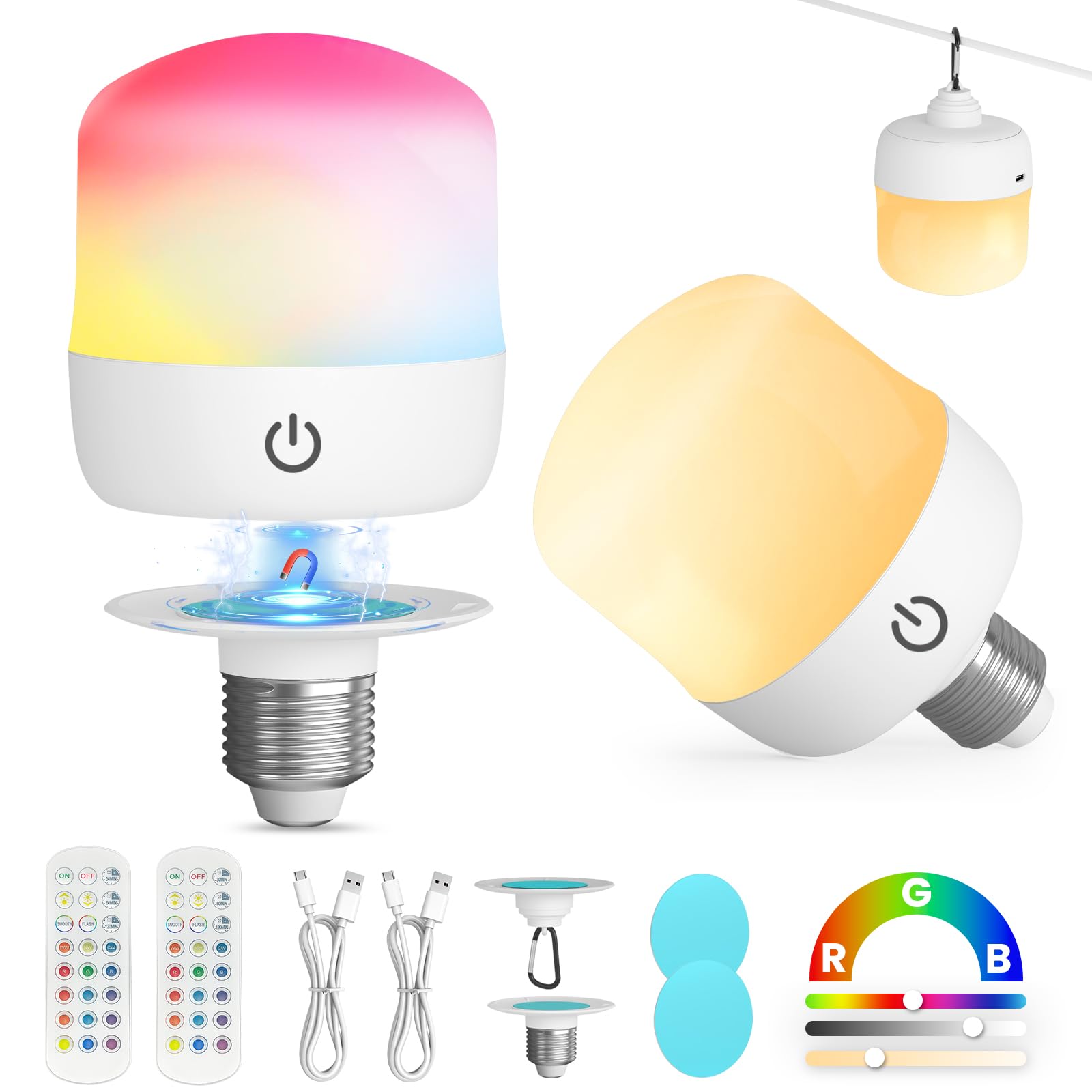 UNILAMP rechargeable LED light bulb with remote for easy control