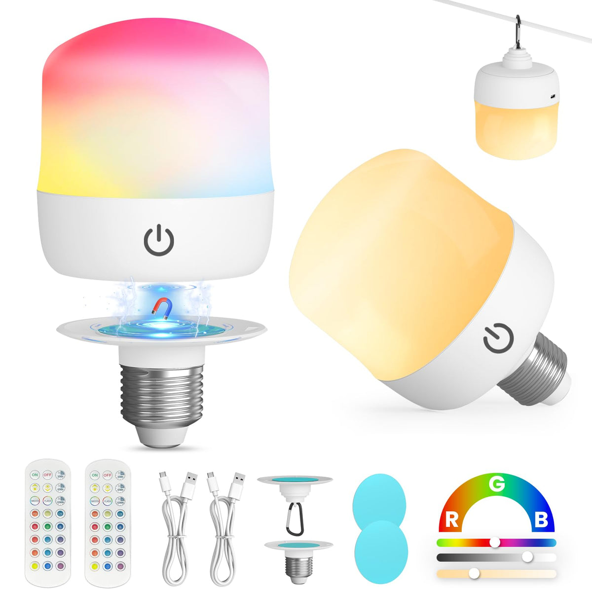 UNILAMP rechargeable LED light bulb with remote for easy control