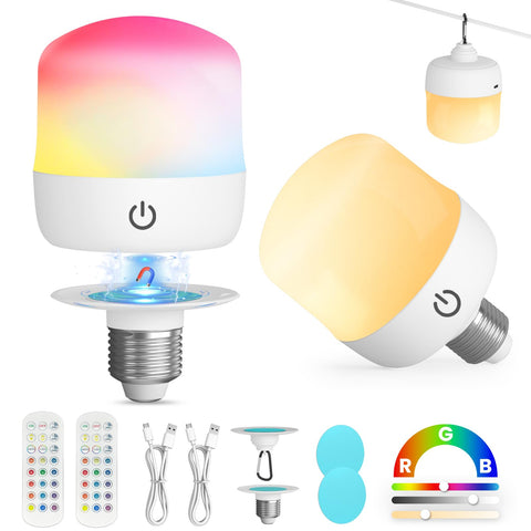 UNILAMP rechargeable LED light bulb with remote for easy control