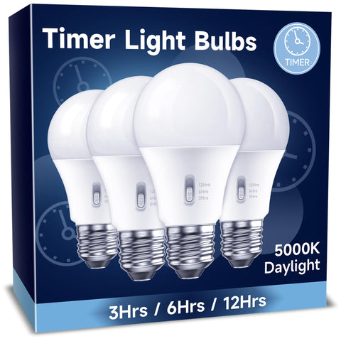 UNILAMP timer LED light bulb 4-pack with built-in daily automation for convenience
