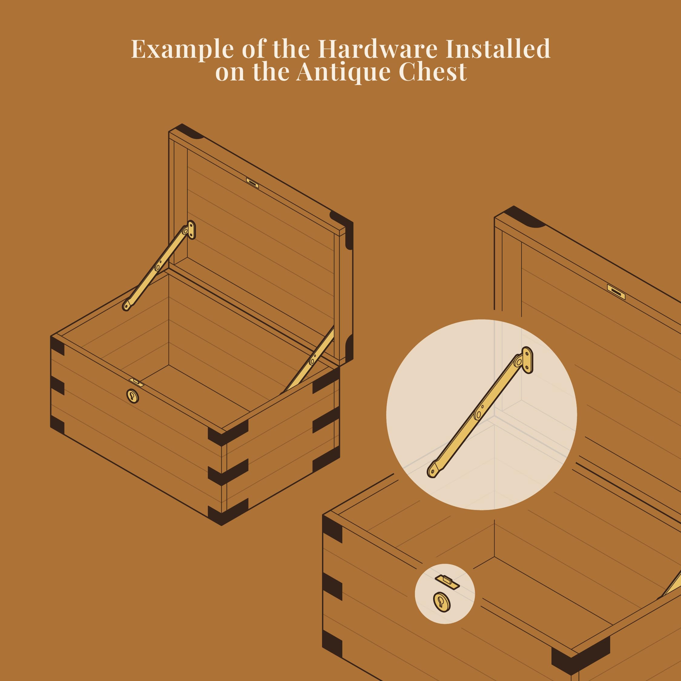 UNIQANTIQ lid stay with screws included for quick mounting