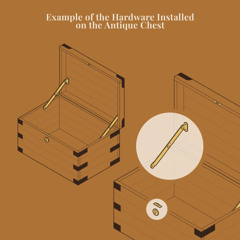 UNIQANTIQ lid stay with screws included for quick mounting
