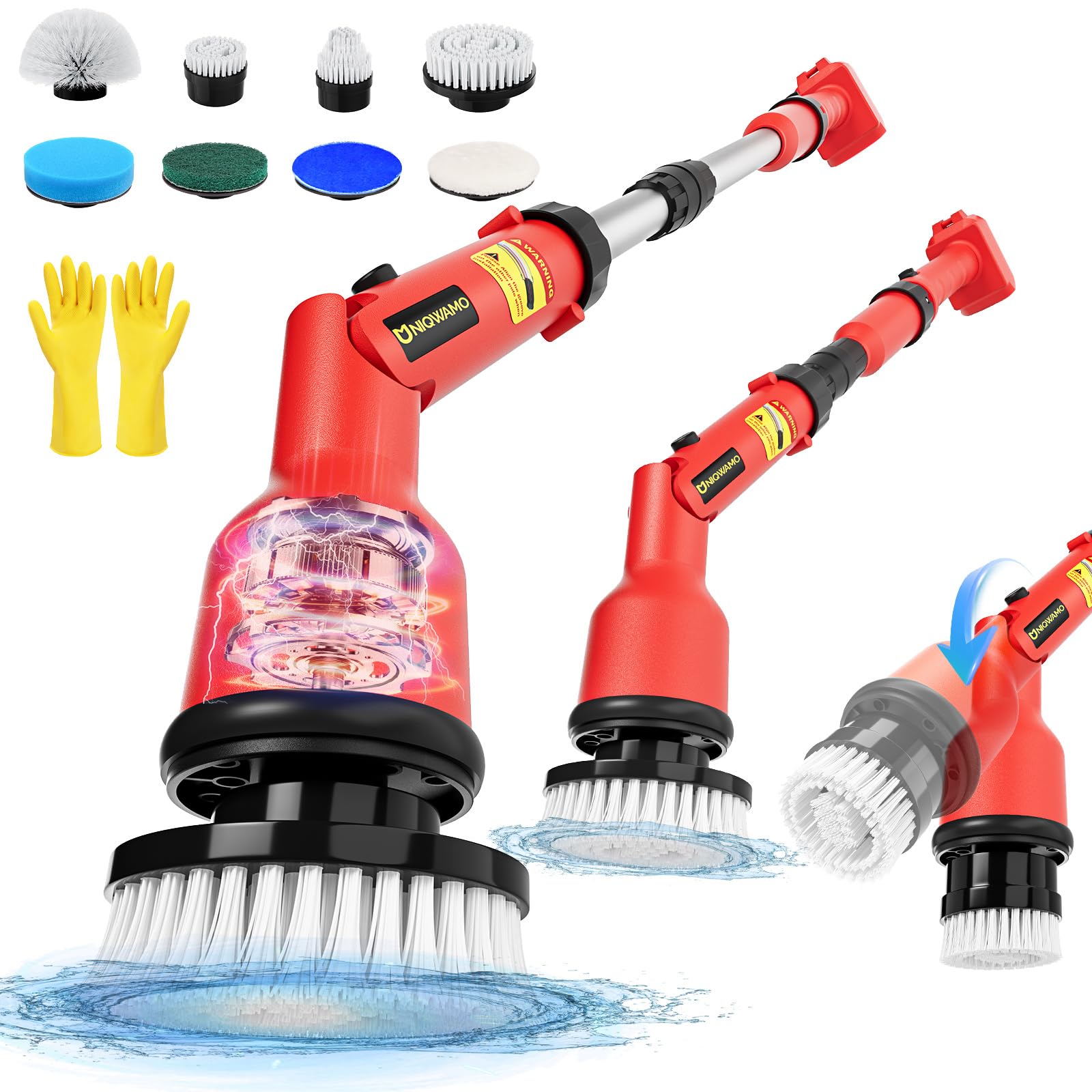 Uniqwamo electric spin scrubber battery-not-included for cordless cleaning.