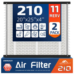 UNIREACH 210 replacement filter with folded metal bars for sturdy support and airflow.