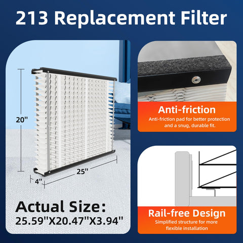 UNIREACH 213 filter compatible with Aprilaire 1620 ensuring steady airflow.