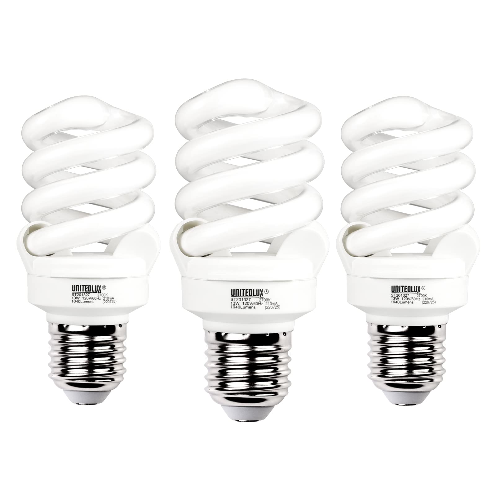 UNITEDLUX CFL spiral 13W 3-pack in lamp for energy-efficient lighting