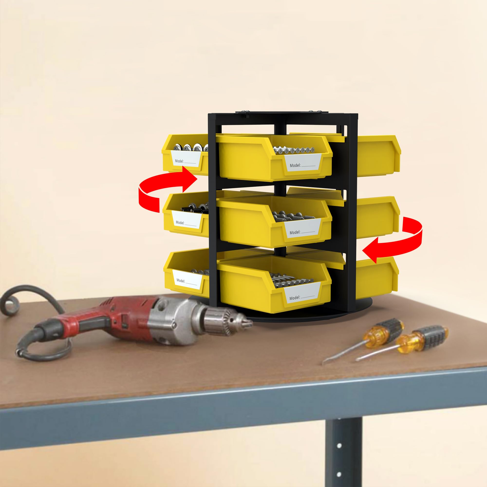 UNITEDPOWER 360 swivel storage demonstrates smooth rotating convenience