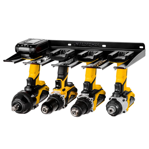 UNITEDPOWER drill rack front view shows four-drill storage and easy access