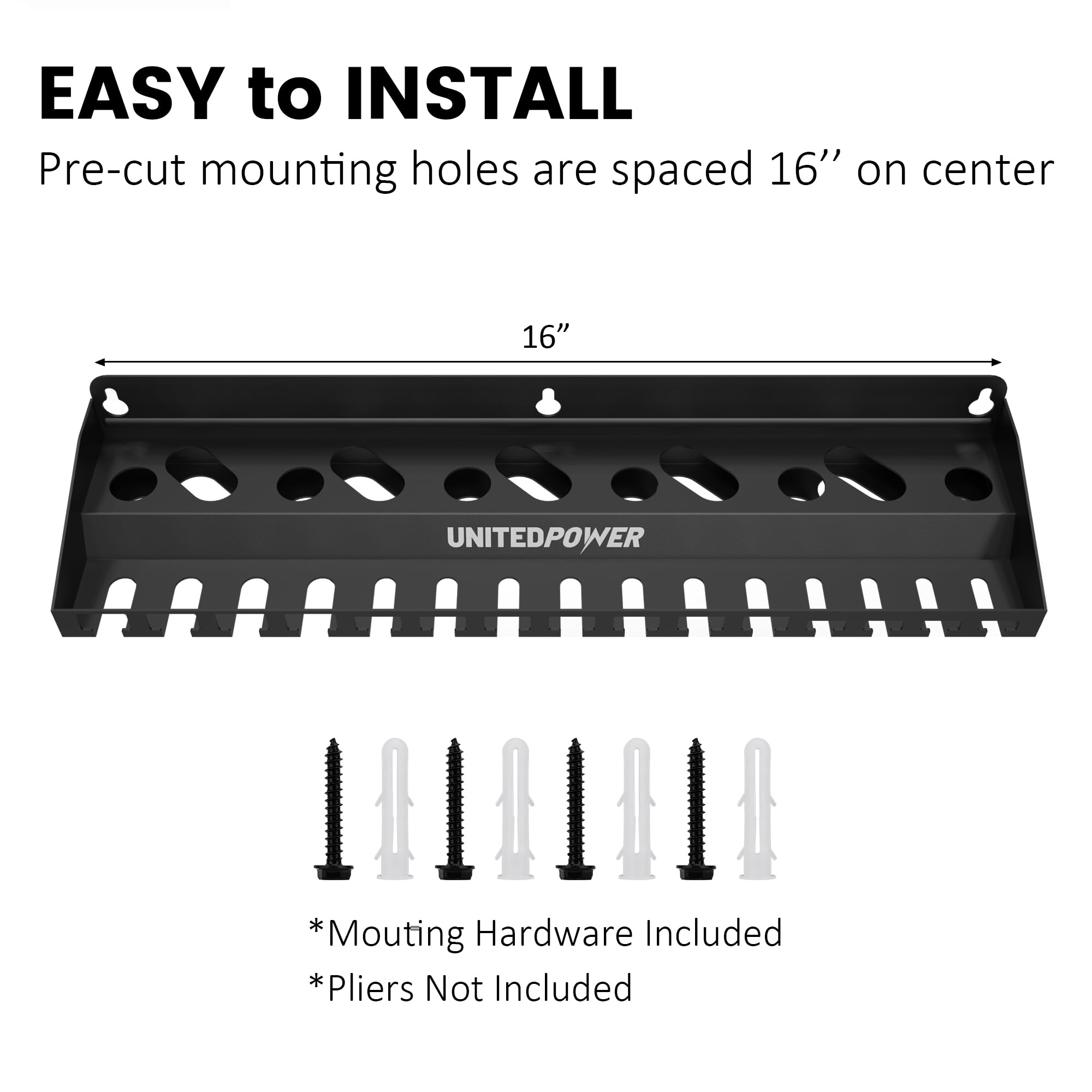 UNITEDPOWER durable powder-coated metal finish on the rack