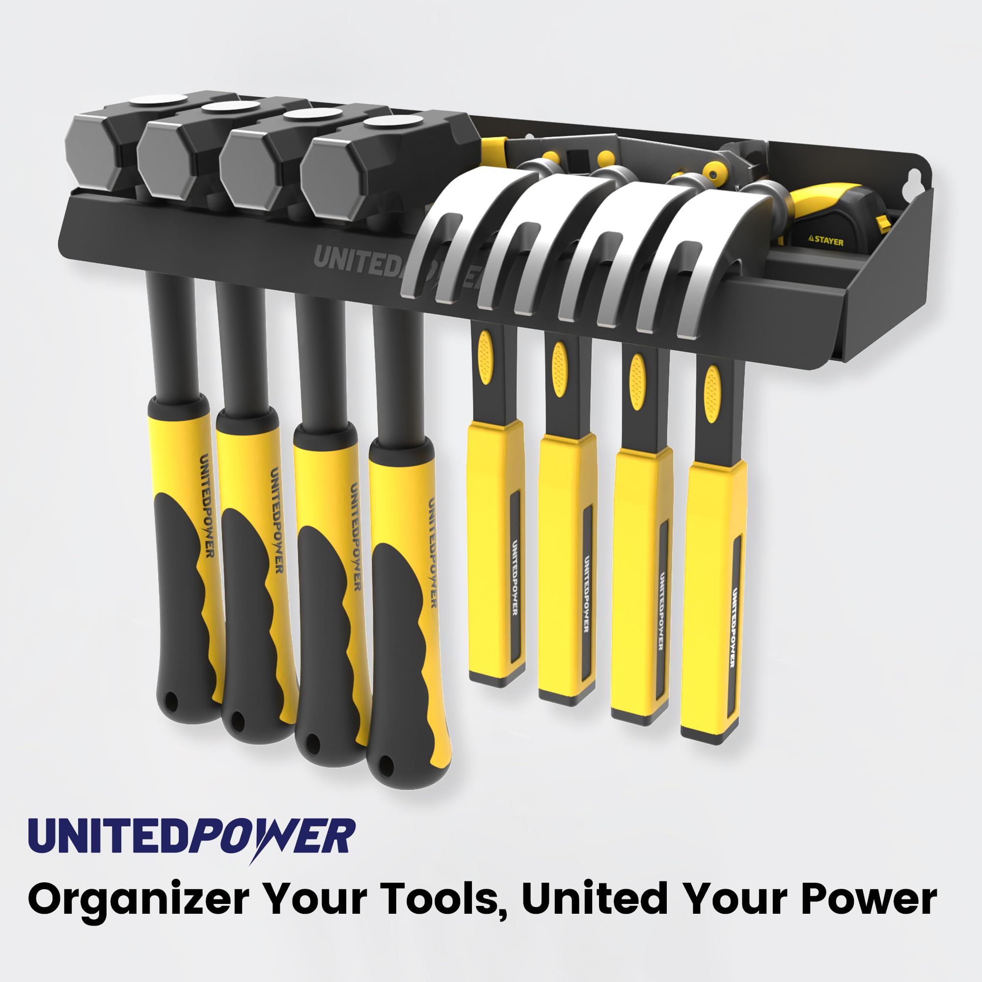 UNITEDPOWER easy-install hammer rack mounts quickly on any flat surface