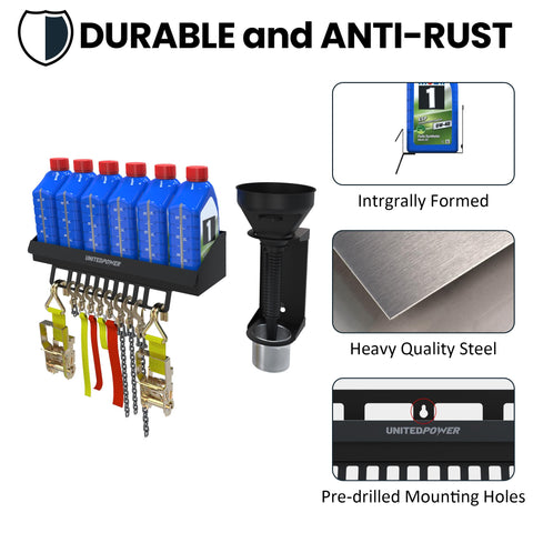 UnitedPower enclosed garage organizer suitable for race trailers and workshops.