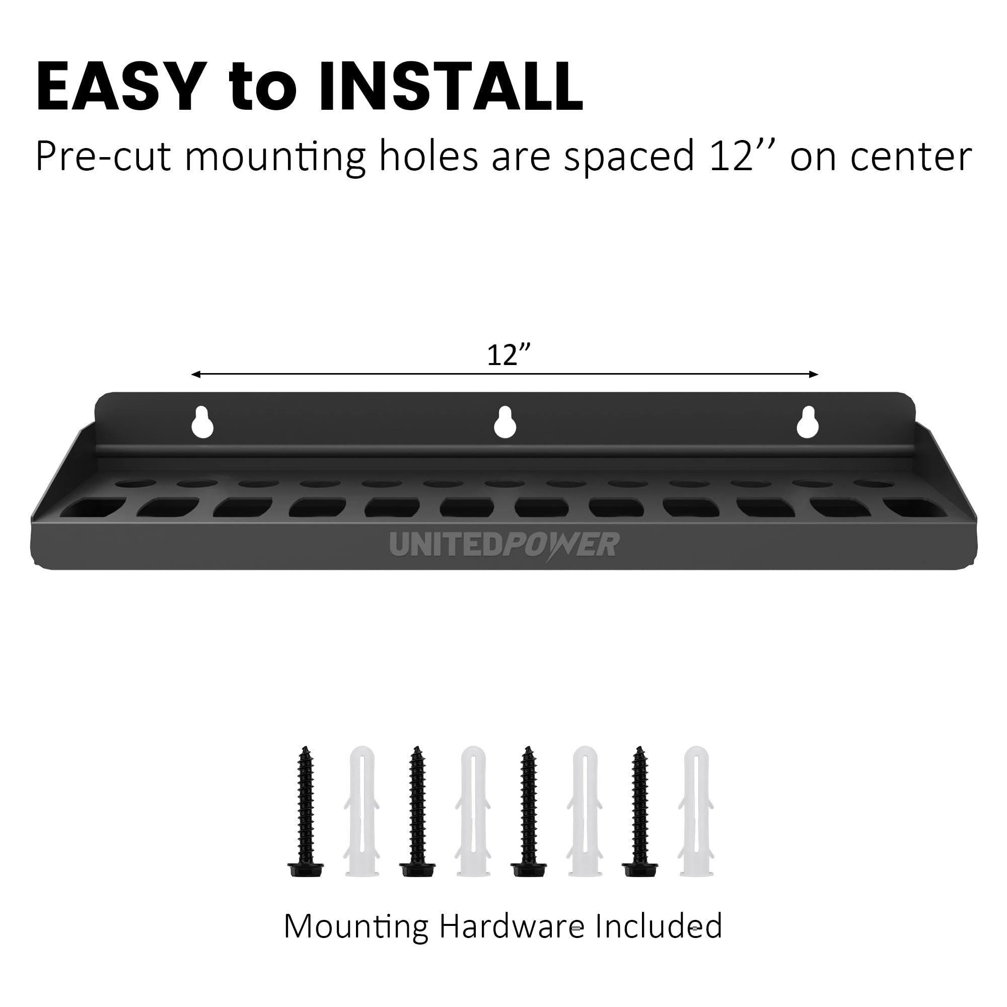 Three mounting holes and hardware for simple, no-fuss installation