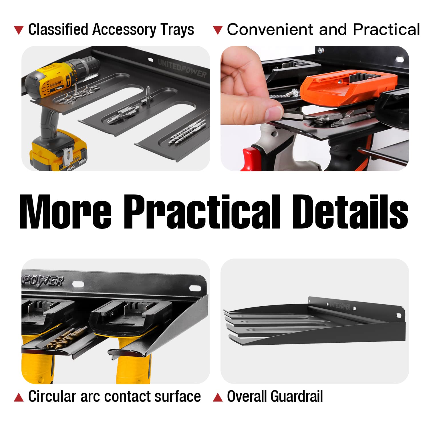 UNITEDPOWER three-dishing-trays close-up for accessories like bits and screws
