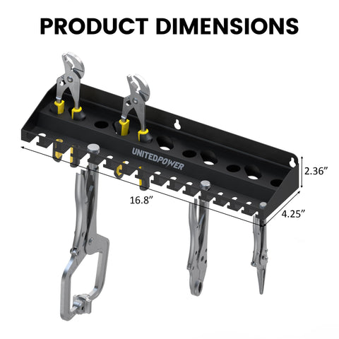 UNITEDPOWER vise grip slot variations 3 sizes illustrating adaptable storage