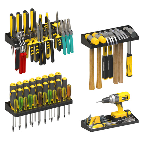 UNITEDPOWER wall-mount screwdriver organizer keeps tools within reach and workspace tidy.