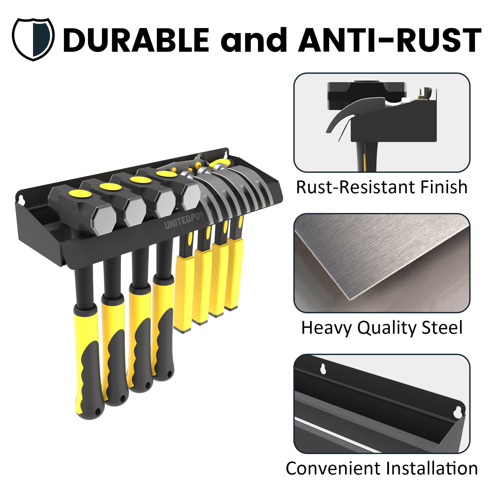 UNITEDPOWER workshop hammer organizer keeps tools within arm's reach