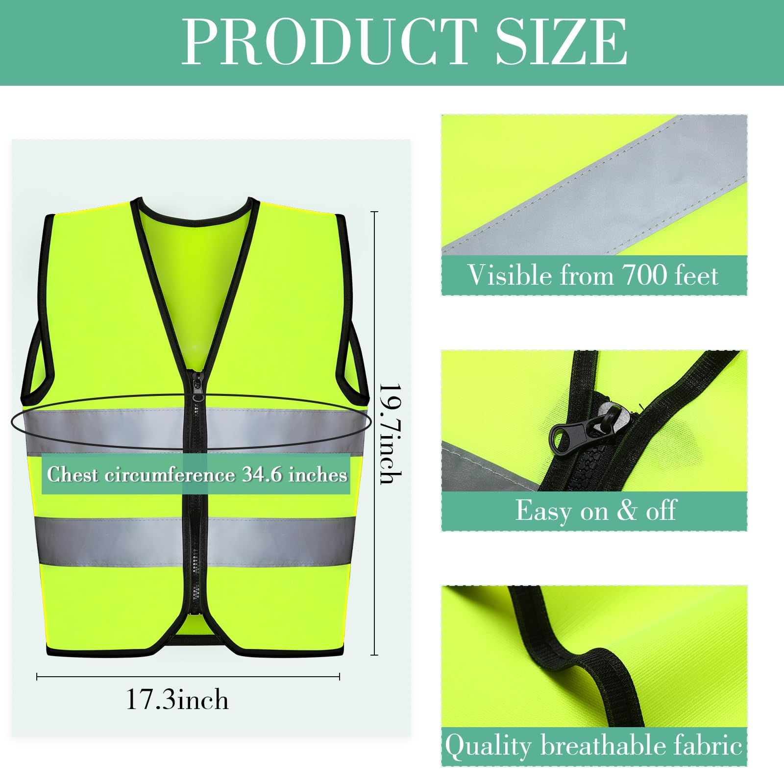 Unittype kids safety vest reflective strips highlight multi-angle visibility
