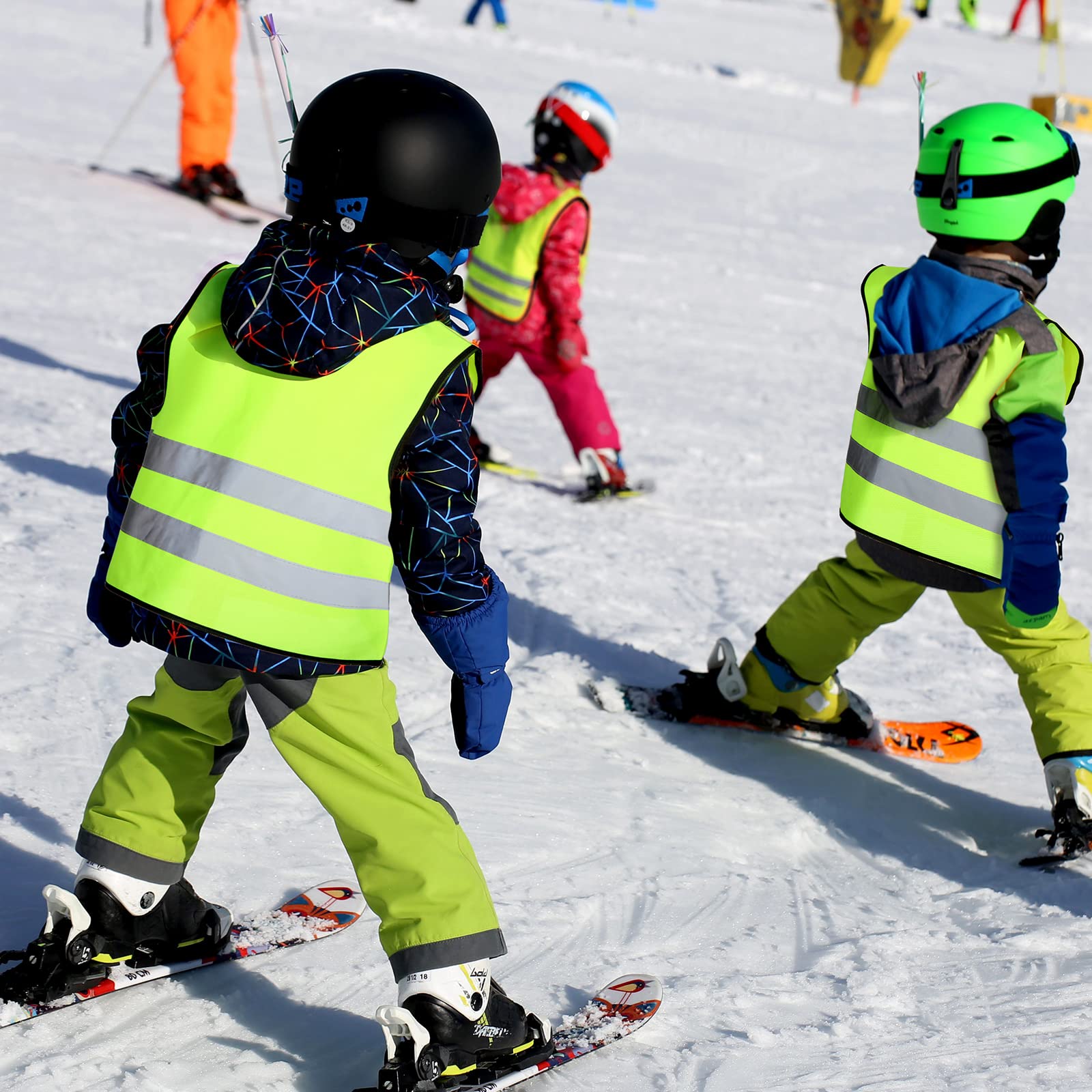 Unittype safety vest zipper detail showing easy wear for active kids