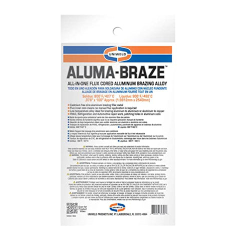 Uniweld UAB Aluma-Braze demonstrates low-temperature self-fluxing action for aluminum-to-aluminum joints