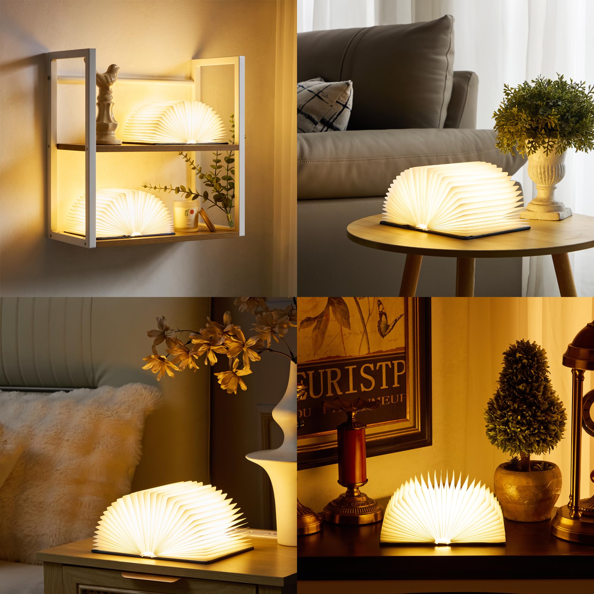 Uniwolk BookLamp with gold-stamped cover adds elegant decor