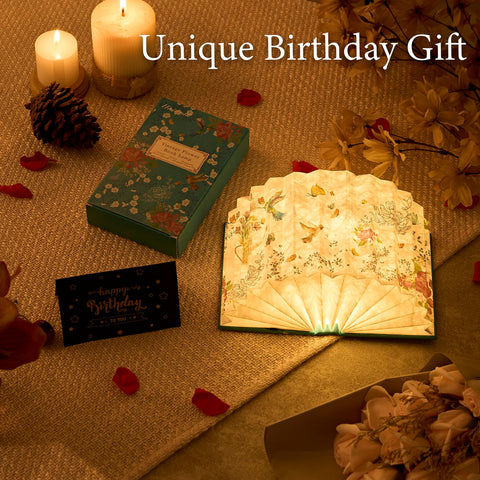 Uniwolk Flower Book Lamp foldable book-size design fits compact storage