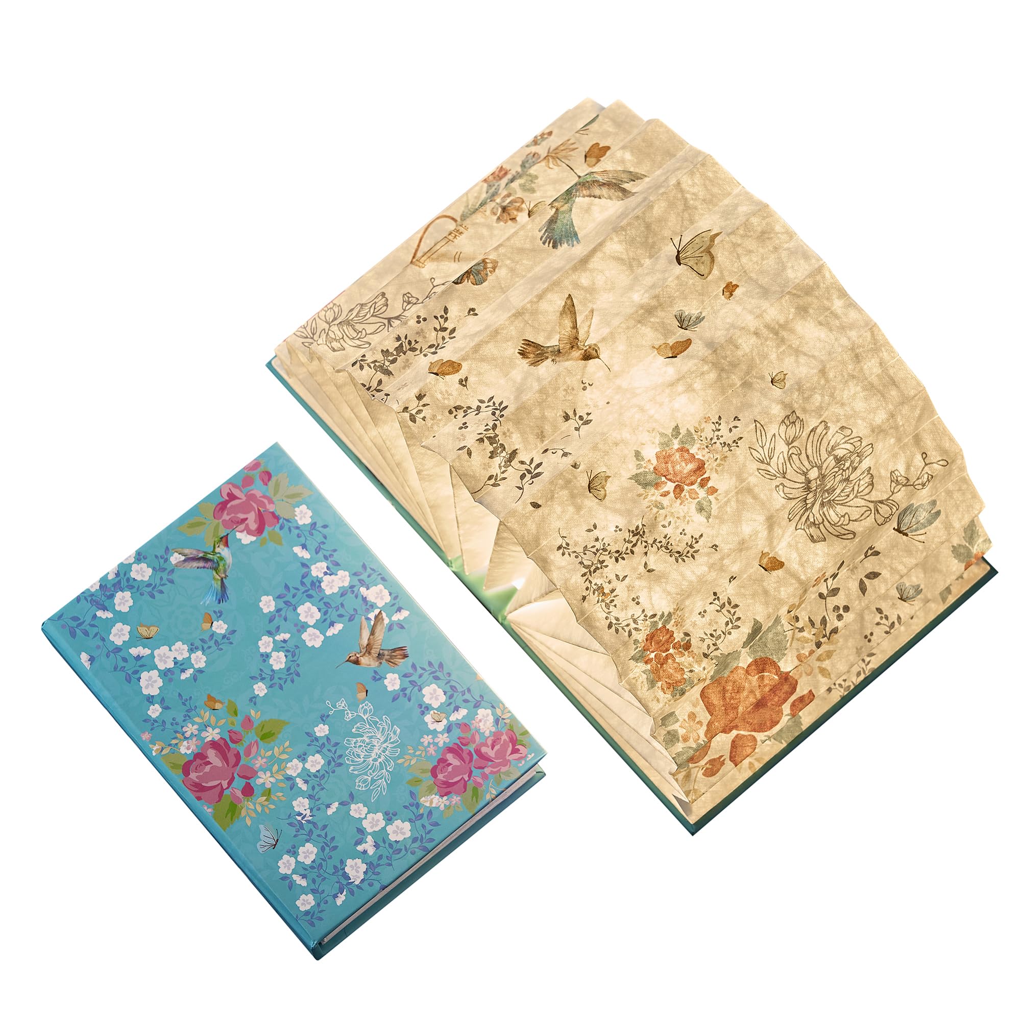 Uniwolk Flower Book Lamp hummingbird pleated panel soft reading light